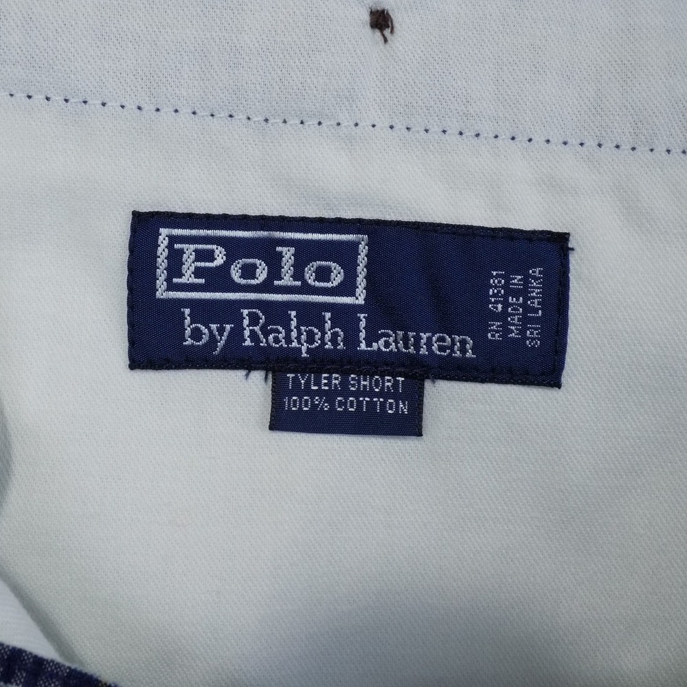 Polo Ralph Lauren Tyler Short‎ Mens 35 Blue Plaid Cotton Casual Madras Shorts - Picture 4 of 7